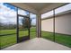 Screened porch overlooking a grassy backyard at 437 Seattle Slew Dr, Davenport, FL 33837