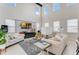 Bright living room with high ceilings, large windows, and comfortable seating at 7211 Still Pond Ln, Windermere, FL 34786