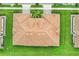 Top-down view of the property, highlighting the roofline and landscaping at 1066 Quaker Ridge Ln, Davenport, FL 33896