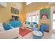 Bright living room with colorful art and comfortable seating at 160 Hideaway Beach Ln, Kissimmee, FL 34746