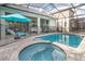 Relaxing pool and spa area with a screened enclosure at 1829 Tropical Palms Cir Cir, Kissimmee, FL 34747