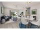 Open concept dining area with modern furniture and access to the pool at 1867 Flora Pass Pl, Kissimmee, FL 34747