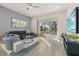 Living area with sectional sofa, sliding doors and pool view at 1867 Flora Pass Pl, Kissimmee, FL 34747