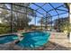 Relaxing pool and spa with screened enclosure and golf course view at 1867 Flora Pass Pl, Kissimmee, FL 34747