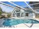 Relaxing kidney-shaped pool with screened enclosure at 201 Steamboat Blvd, Davenport, FL 33897
