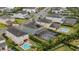 Aerial view of house with pool and fenced backyard in a community at 370 Burma St, Kissimmee, FL 34747