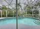 Inviting screened pool area with fountain feature at 605 Pinehurst Ct, Kissimmee, FL 34758