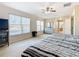 Primary bedroom with king-size bed and access to en-suite bathroom at 124 Cassia Dr, Davenport, FL 33897