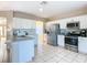 Modern kitchen with white cabinets and stainless steel appliances at 124 Cassia Dr, Davenport, FL 33897
