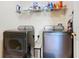 Laundry room with washer, dryer, and storage shelves at 124 Cassia Dr, Davenport, FL 33897