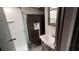 Small RV bathroom with shower and sink at 1592 Martin Luther King Ne Blvd, Winter Haven, FL 33881