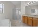 Primary bathroom with soaking tub and shower at 1739 Morning Star Dr, Clermont, FL 34714
