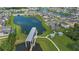 Aerial view of waterfront community with lake access at 5052 Center Ct, St Cloud, FL 34772