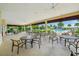 Covered patio area with tables and chairs overlooking the pool at 5052 Center Ct, St Cloud, FL 34772