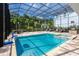 Enclosed pool area with spa and outdoor kitchen at 8162 Valhalla Ter, Reunion, FL 34747
