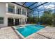 Enclosed pool and spa with basketball hoop at 8162 Valhalla Ter, Reunion, FL 34747