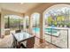 Relaxing pool and spa with patio furniture at 8162 Valhalla Ter, Reunion, FL 34747
