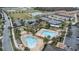 Aerial view of community amenities including pools, tennis and basketball courts at 13282 Bromborough Dr, Orlando, FL 32832