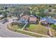 Overhead view of a home with an in-ground swimming pool and neatly maintained yard in a residential area at 3020 Rockingham Cir, Orlando, FL 32808