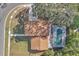 Top-down view of a home with a pool, surrounded by lush trees and manicured lawns at 3020 Rockingham Cir, Orlando, FL 32808