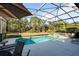 Screened pool and spa with plenty of lounging space at 384 Orange Cosmos Blvd, Davenport, FL 33837