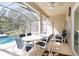 Screened pool area with patio furniture and access to the pool at 4608 Cumbrian Lakes Dr, Kissimmee, FL 34746