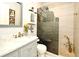Modern bathroom with marble vanity and large shower at 601 Sycamore St # 6108, Celebration, FL 34747