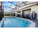 Private pool and spa with covered patio and fenced-in area at 8953 Zurich Ln, Kissimmee, FL 34747