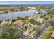 Scenic aerial view of homes nestled by a lake with tropical landscaping and manicured lawns at 900 Shorehaven Drive, Poinciana, FL 34759