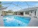 Large screened-in pool with clear blue water and ample space for lounging at 918 San Paulo Way, Kissimmee, FL 34758