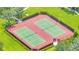 Two tennis courts are shown in this aerial view at 1516 Quinta Rd, Kissimmee, FL 34744