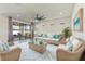 Living room with wicker furniture and a view to the backyard at 217 Montoro Ln, Davenport, FL 33837