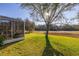 Spacious backyard with a screened-in lanai and views of the lush green lawn at 26622 Bull Run, Leesburg, FL 34748