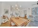 Elegant dining area showcasing a light wood table, chandelier, and hardwood floors at 651 Celebration Ave # 651, Celebration, FL 34747