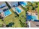 Aerial view of homes with pools and lush landscaping at 7430 Marker Ave, Kissimmee, FL 34747