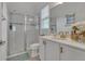 Bathroom with shower, toilet and vanity at 820 Windlass Ct, Kissimmee, FL 34746