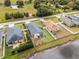 Aerial view of a house with a backyard and pond at 540 E 19Th St, St Cloud, FL 34769