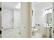 Clean and modern half bathroom with pedestal sink and toilet at 644 San Raphael St, Kissimmee, FL 34759