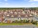 Aerial view of townhouses with brown roofs and patios at 7591 Sunny Dreams Ln, Kissimmee, FL 34747