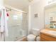 Bathroom with shower/tub combo and tile floor at 8407 Crystal Cove Cv, Kissimmee, FL 34747
