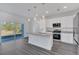 Modern kitchen with white cabinets, granite countertops, and island at 223 Elm Ct, Kissimmee, FL 34759