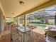 Relaxing pool area with covered patio, seating, and a grill at 993 Suffolk Pl, Davenport, FL 33896