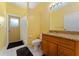 Clean bathroom with granite countertop and shower stall at 135 Langham Dr, Davenport, FL 33897