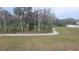 Landscaped backyard with trees and walkway at 1511 Woodmont Blvd, Kissimmee, FL 34746