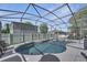Inviting screened-in pool with a spa, surrounded by a spacious patio, perfect for outdoor relaxation at 212 Rontunda Dr, Kissimmee, FL 34758