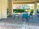 Covered patio area with table and chairs near the pool at 2200 San Christabolo Dr # 106, Kissimmee, FL 34741