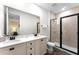 Bathroom with double vanity and large shower at 8178 Coconut Pl, Kissimmee, FL 34747