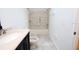 Clean bathroom with a shower/tub combo and vanity at 1821 Foxhall Cir # 1005, Kissimmee, FL 34741