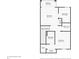 Second floor layout featuring two bedrooms, two bathrooms, closets, balcony and a wash/dry room at 2717 Coupe St, Kissimmee, FL 34746