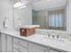 Elegant bathroom with double vanity, large mirror, and shower at 296 Del Sol Ave, Davenport, FL 33837